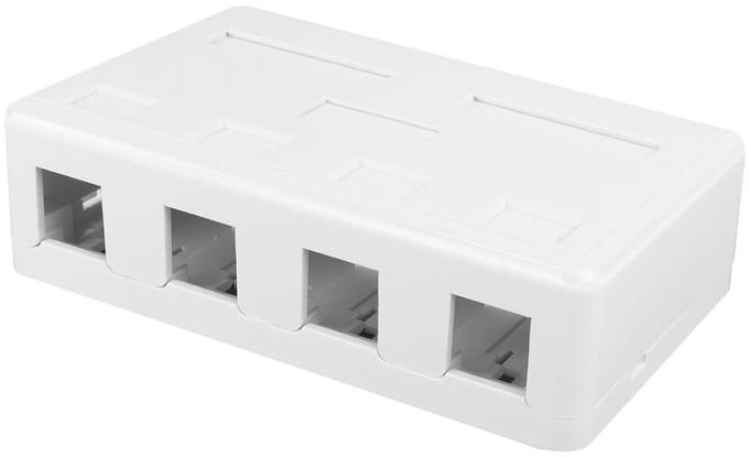 ACT Unloaded surface keystone mount box voor 4 keystone jacks FA6031