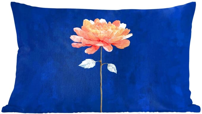 Sierkussens - Kussentjes Woonkamer - 60x40 cm - Bloem - Oranje - Bladeren