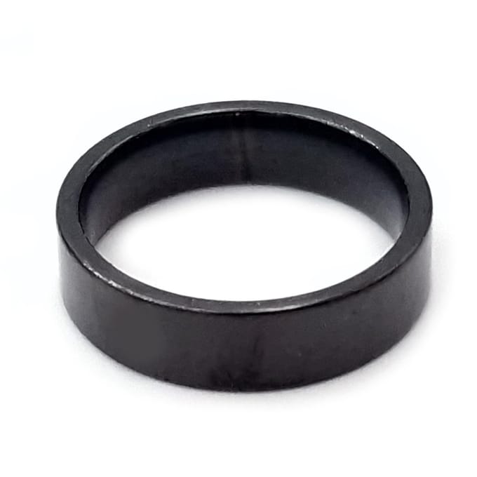 Zwarte stalen herenring 6mm breed maat 20,5 mm