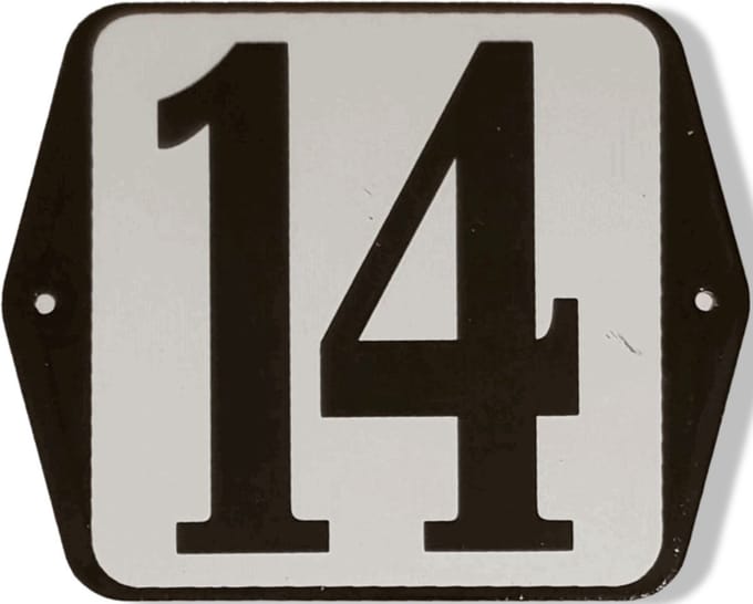 Huisnummer standaard nummer 14