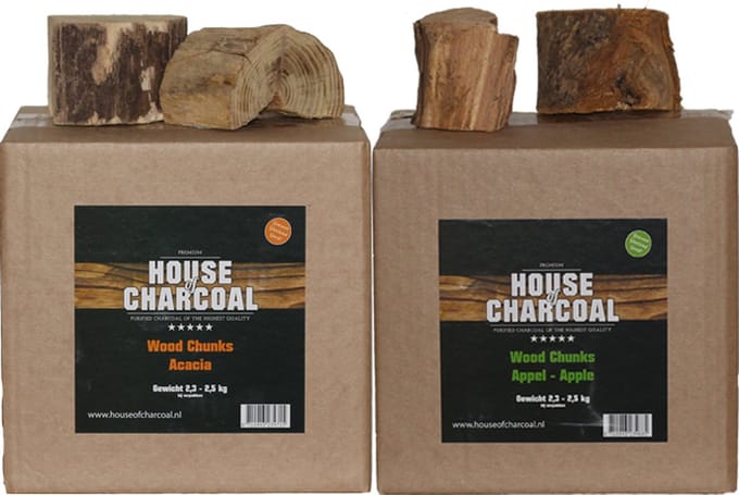 Rookhout Chunks Acacia 2.5 kg + Appel 2.5 kg Bundel