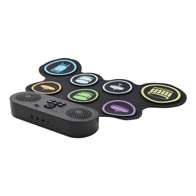 Elektronisch Drumstel met Luidspreker BT Hand Roll Drumstel 7 Pads Ondersteunt Diverse Audio-ingangen 7 Drum zwart