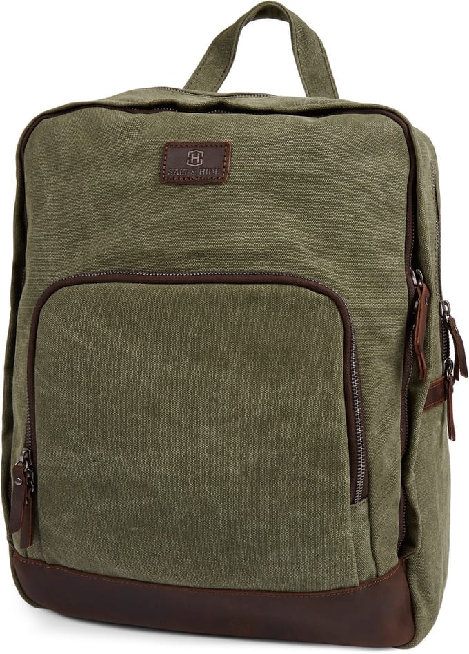 Salt & Hide - Heren - Groen Canvas Rugzak