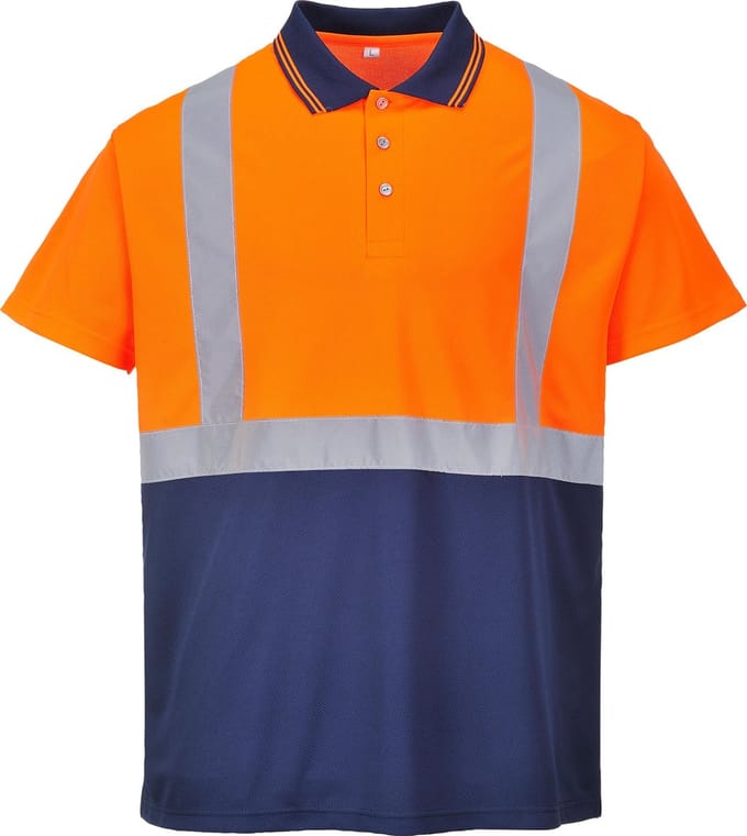 Portwest Tweekleuren Polo S479 - Oranje/Marine - L