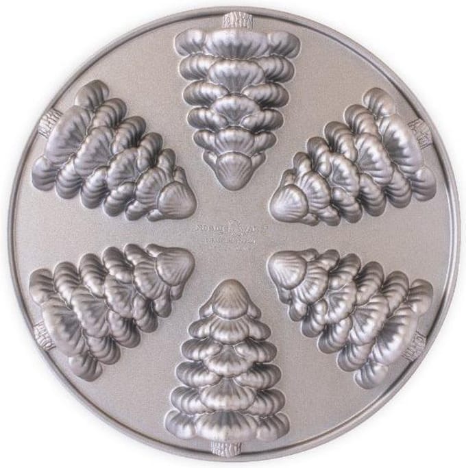 Bakvorm "Evergreen tree cakelets"- Nordic Ware | Sparkling Silver Holiday