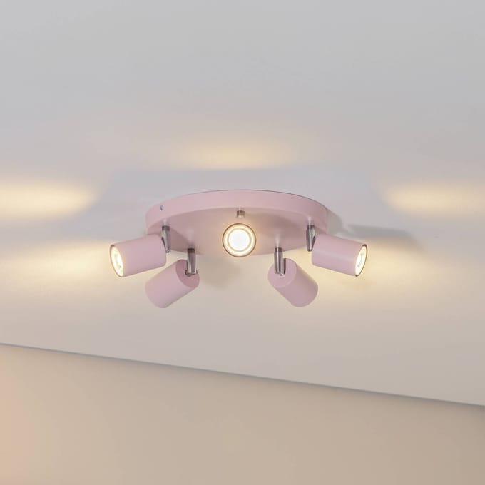 Luminex Plafondspot Fun, roze, Ø 30 cm, verstelbaar, GU10