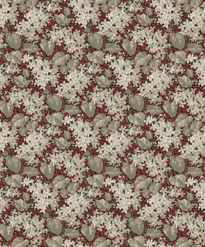 Boråstapeter Vliesbehang 4161 - Alla Tiders Hus - Botanisch Rood - 53cm x 10.05m