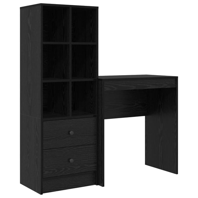 vidaXL - Bureau - Zwart - Eiken - 115,5 - x - 40 - x - 127 - cm - 2 - st
