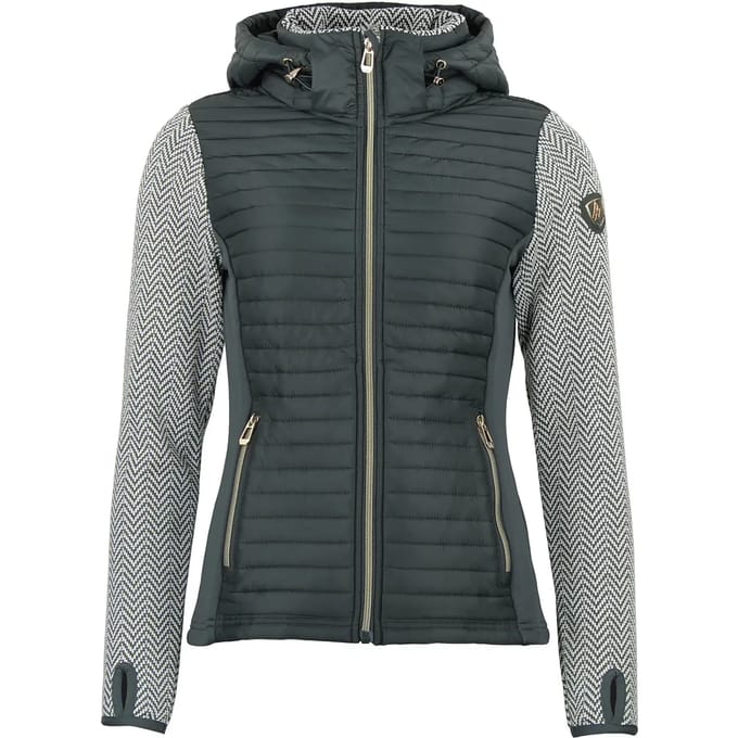 Dames polar jack met afneembare capuchon en gewatteerde panelen Peak Mountain Andomo