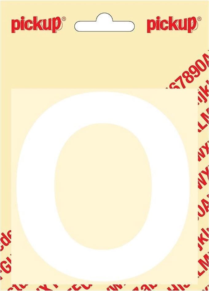 Pickup plakletter Helvetica 100 mm - wit O