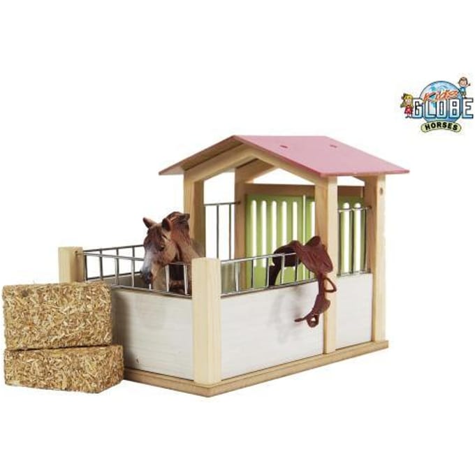 Kids Globe Paardenbox Hout 1:24