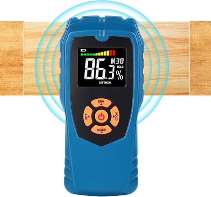 DD® Vochtmeter Hout - Vochtigheidsmeter - Hygrometer - 15x7x3cm - Blauw