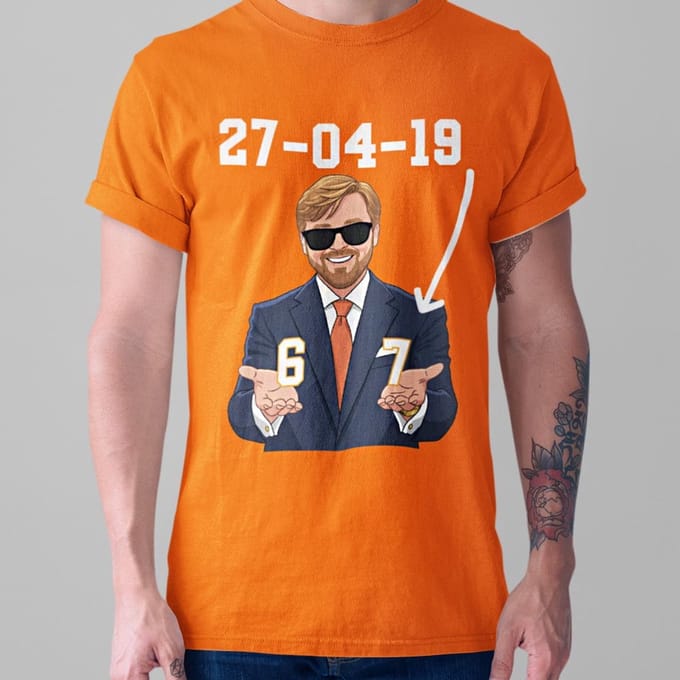 Oranje T-shirt " Koning 19 67" S