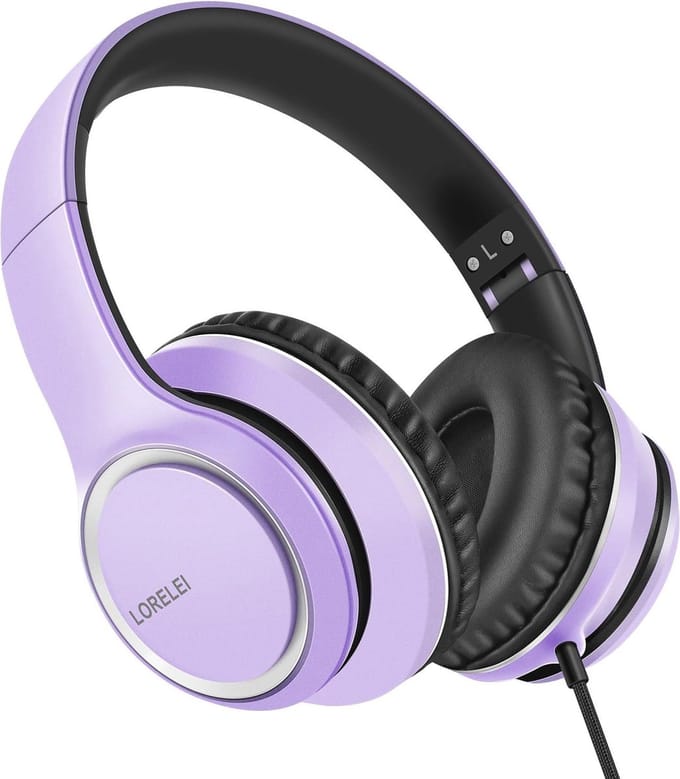 Over-Ear Bedrade Hoofdtelefoon met Microfoon - Lichtgewicht, Opvouwbaar en Draagbaar voor Smartphone, Tablet en Computer