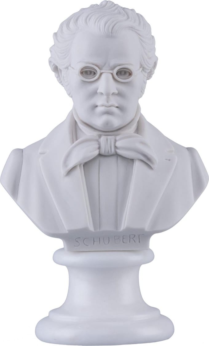 Music Gifts - Albast borstbeeld Schubert 22 cm