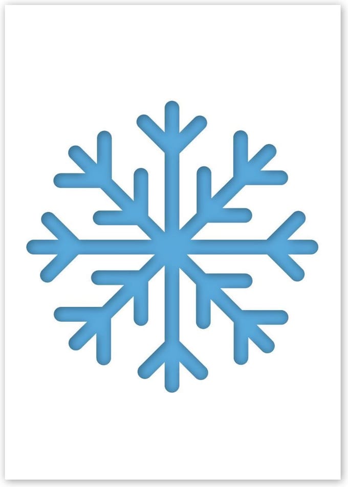 QBIX Sneeuwvlok Sjabloon A3 Formaat Kunststof - Uitsnede 24cm breed
