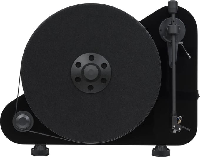 Pro-Ject VT-E R OM5e Platenspeler – Verticale Weergave - Plug & Play - Hoogwaardige Geluidskwaliteit – Zwart