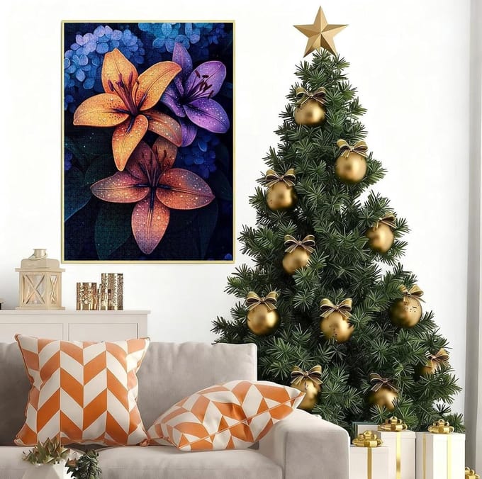 Houten Puzzel - 5000 Stukjes - Ontspanning Thuis - Gegroefde Achterkant - 156 x 105 cm - Bloemenprint