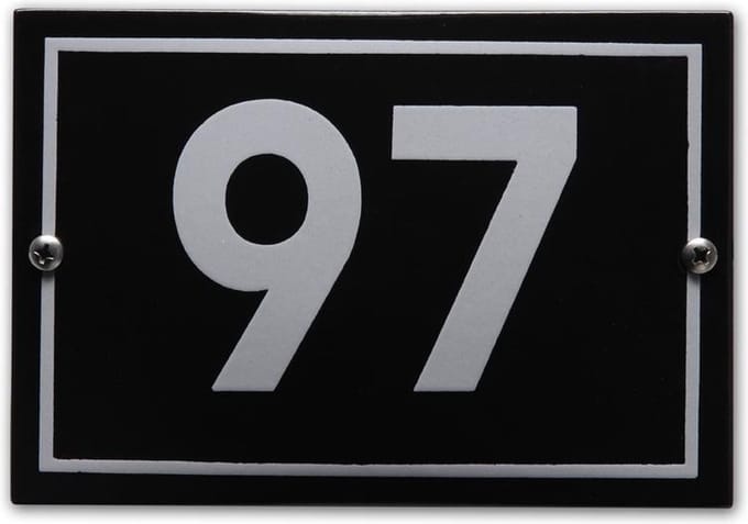 Huisnummer model Phil nr. 97
