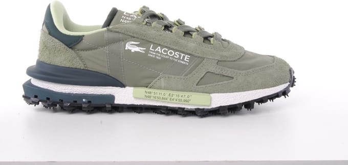 Lacoste heren sneaker Elite H suède en textiel kaki