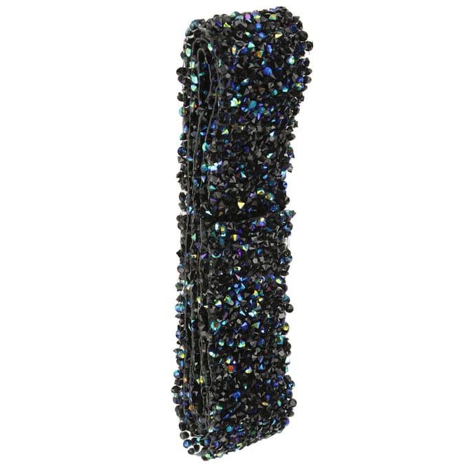 Diamond Mesh Wrap Roll Sparkle Crystal Rhinestone Lint Bruiloft Decoratie (Blauw & Zwart) black