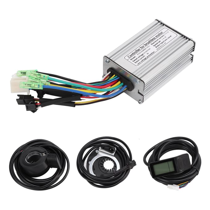 Kit contrôleur de moteur électrique 36V 48V 350W 17A Contrôleur de moteur sans balais avec panneau d'affichage KT LCD4 Accélérateur à capteur white