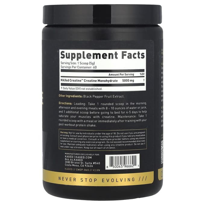 Elite Series, Creatine Monohydraat, Zonder smaak, 307G (10.82Oz)