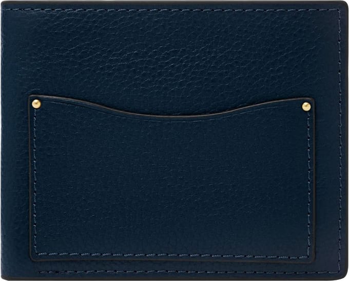 FOSSIL portemonnee Anderson Large Coin Pocket Bifold Midnight Navy donkerblauw