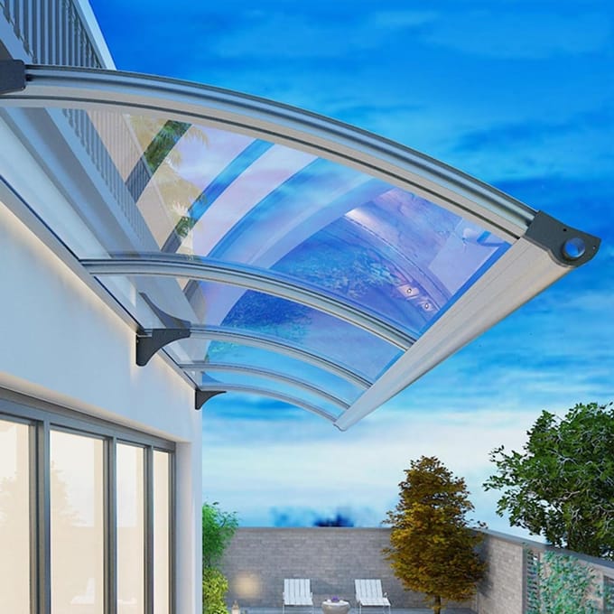 Balkon Luifel - Voordeur Overkapping - Bescherming Buiten - Polycarbonaat Plaat - 65cm x 158cm - Helder
