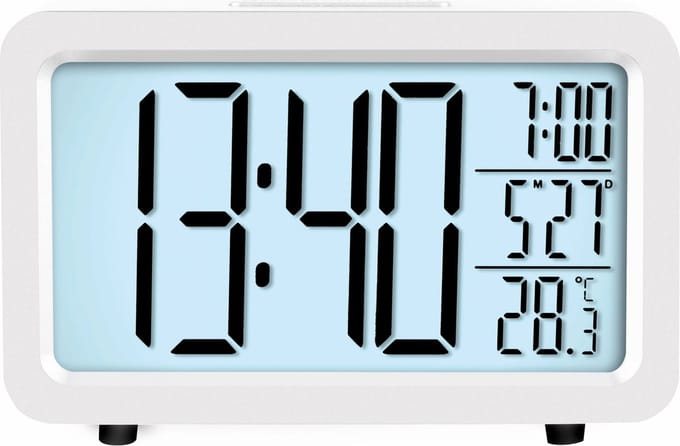 Just a Minute | Wekker| Radio gestuurd| Wit
