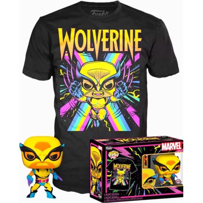 Funko The XMen Verzamelfiguur & Tshirt Set -M- Marvel POP! & Tee Box Wolverine Blacklight Zwart