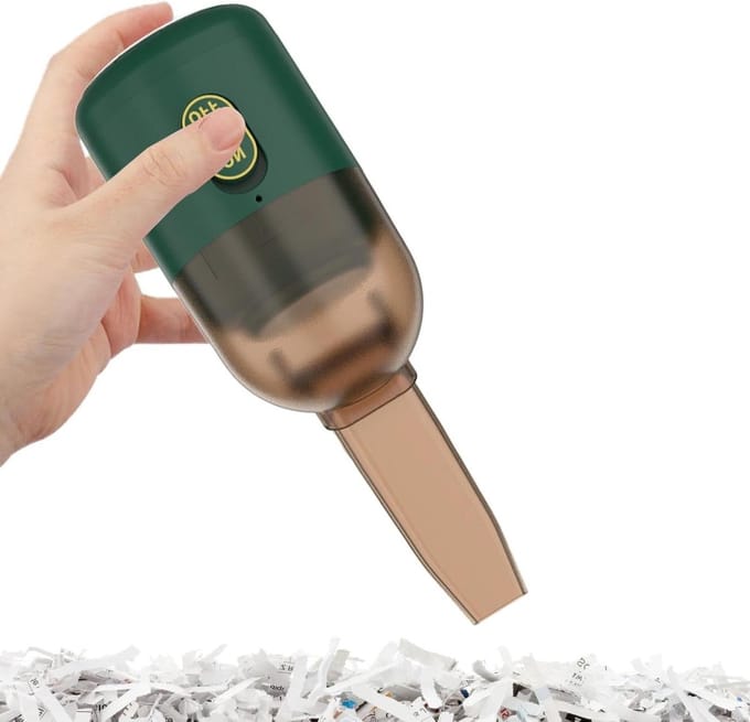 Bureaustofzuiger - Mini stofzuiger - Bureau reinigen - Compact en lichtgewicht - 11.9 cm lengte - Donker Groen