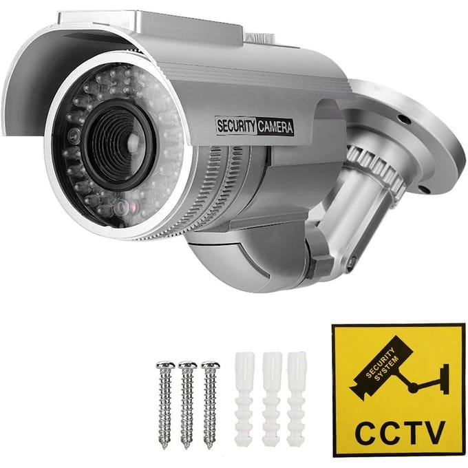 Zonne-energie Dummy Nep Beveiligingscamera Bullet Vorm LED Simulatie Monitor