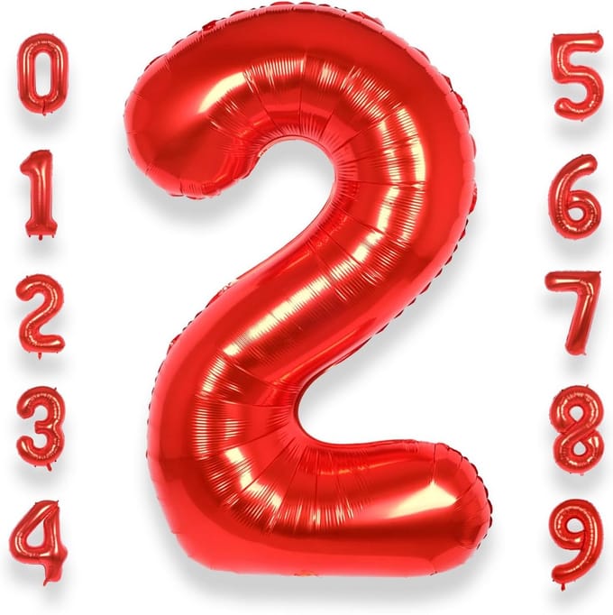 Enorme Rood Verjaardagscijfer 2 - 101 cm Heliumballon voor Decoratie