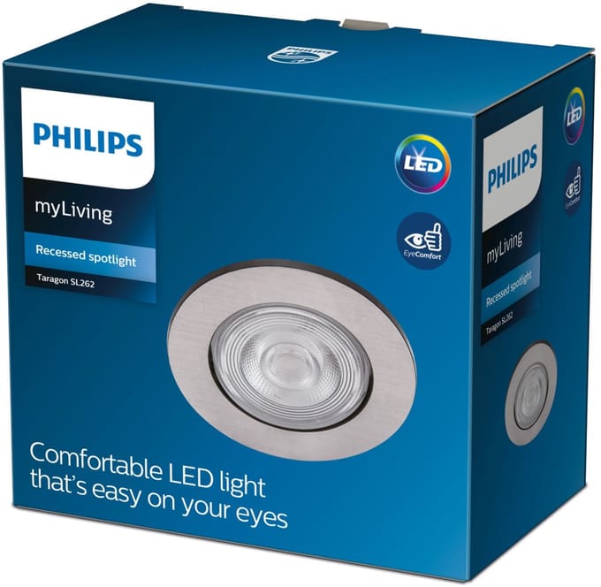 Philips Taragon inbouwspot - 1-lichts - nikkel