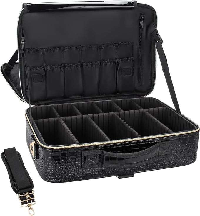 Grote Draagbare Cosmeticatas 39 cm - Professionele Make-up Organizer en Reis Koffer