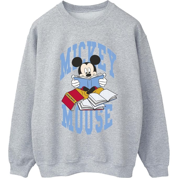 Disney Dames/Dames Mickey Mouse Boeken Lezen Sweatshirt (Sportgrijs)