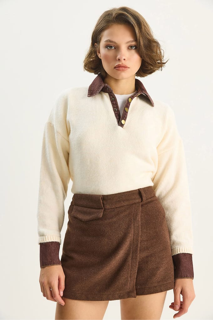 Hoge Taille Strakke Mini Shorts met Zak