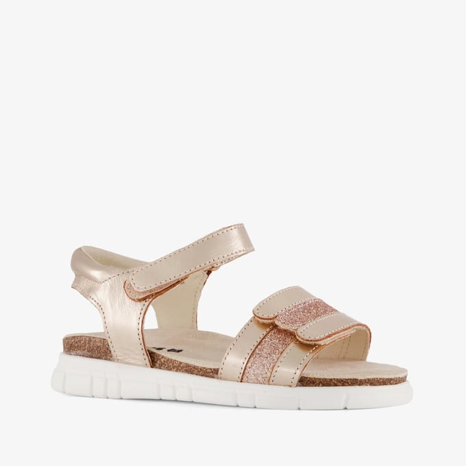 Groot leren meisjes sandalen goud - Maat 32