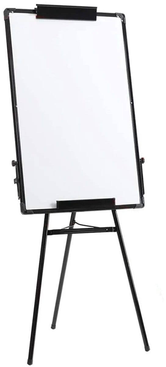M-Goods Whiteboard op Statief 90x60 cm - Magnetisch Whiteboard - Uitwisbaar - Hoogte Verstelbaar - Conferentiezel