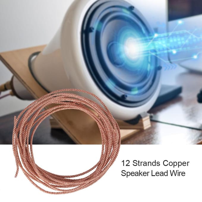 2m 12-aderige luidsprekerkabel Subwoofer Woofer Aansluitkabel Reparatie Gevlochten Koperdraad 2m brown