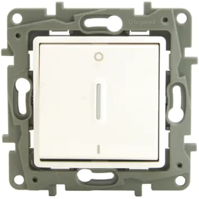 Legrand Niloé Tweepolige Controleschakelaar + Indicator Wit