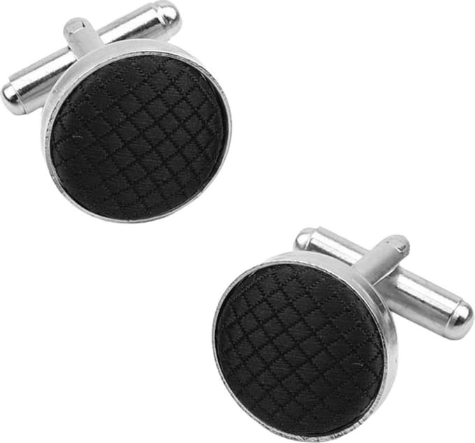 Fako Bijoux - Manchetknopen - Staal & Ruit - 16mm - Zwart