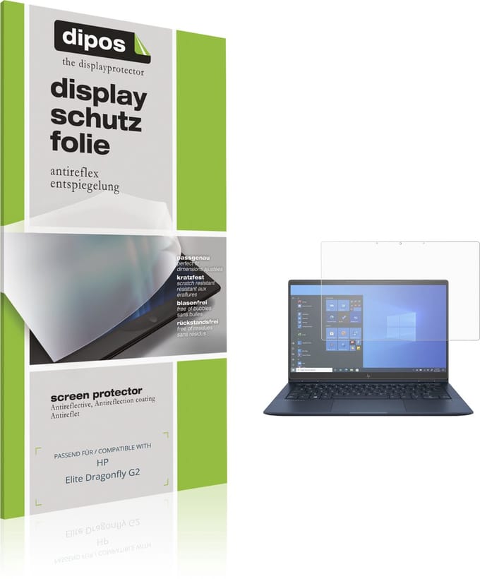 dipos – 2x Matte Beschermfolie geschikt voor HP Elite Dragonfly G2 | Krasbestendige & antireflecterende Screenprotector Ultra-Thin
