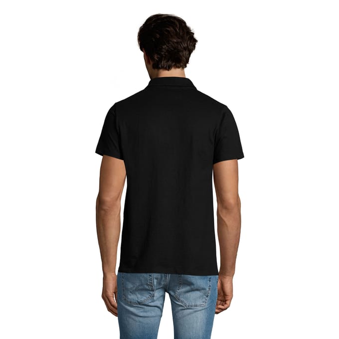 SOLS Heren Prescott Jersey Poloshirt (Diep zwart)