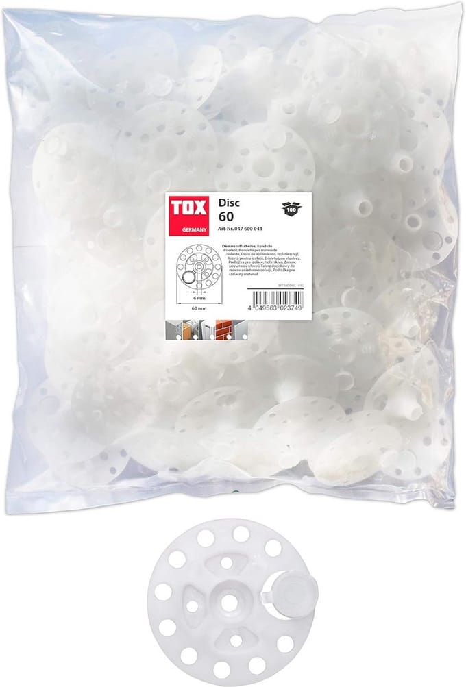 Isolatieschijven 60 mm voor drukvaste platen, 100 stuks