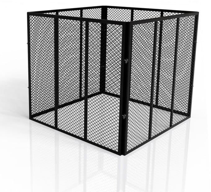 Metalen compostbak / Tuincompostbak / Bladkorf - Tuinafval - 450L - Zwart