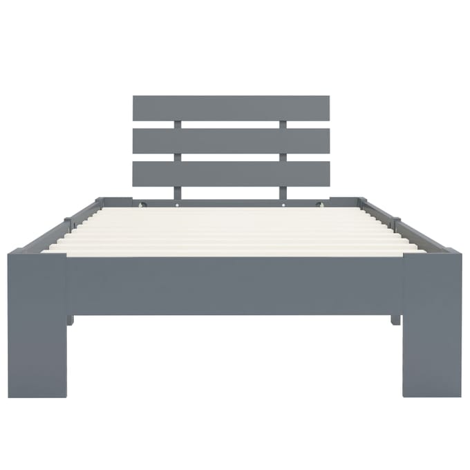 vidaXL - Bedframe - massief - grenenhout - grijs - 100x200 - cm