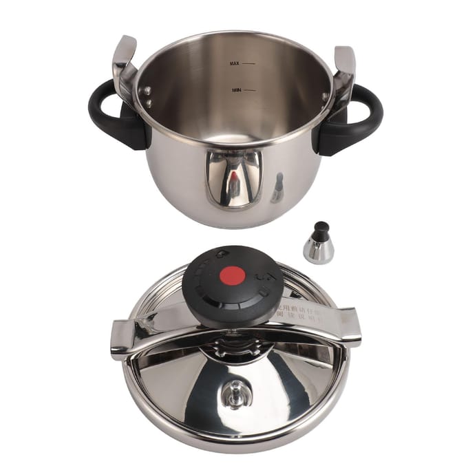 RVS Mini Snelkookpan 3L 55KPA Hogedrukpan Compatibel met Gas Inductie L black