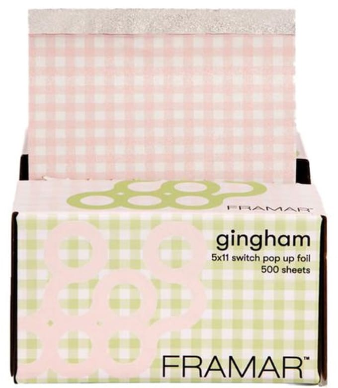 Framar Pink & Green Gingham Switch Pop Up Foil 5x11